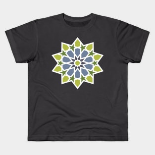 Green Star Arabic Tiles Kids T-Shirt